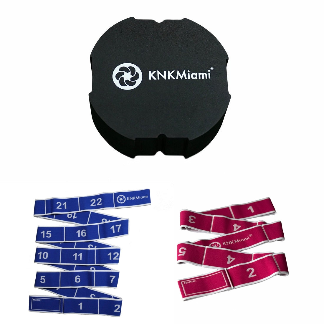 CIRCULAR YOGA BLOCK + ULTRA PRO BUNDLE (24 Loops Heavy Resistance & 11 Loops Light Resistance Stretch Bands)