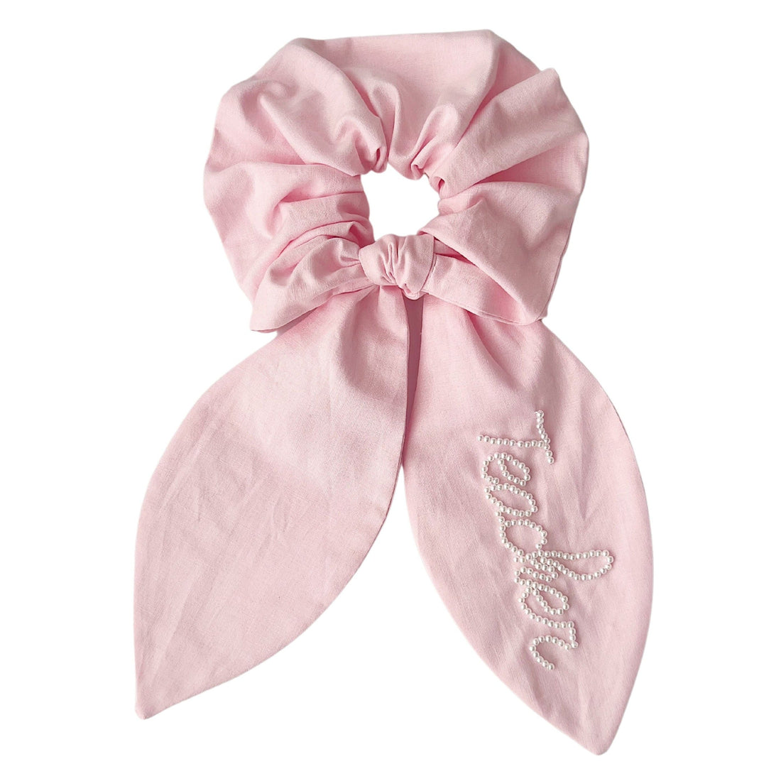 Pink Cotton Pearl Scrunchie