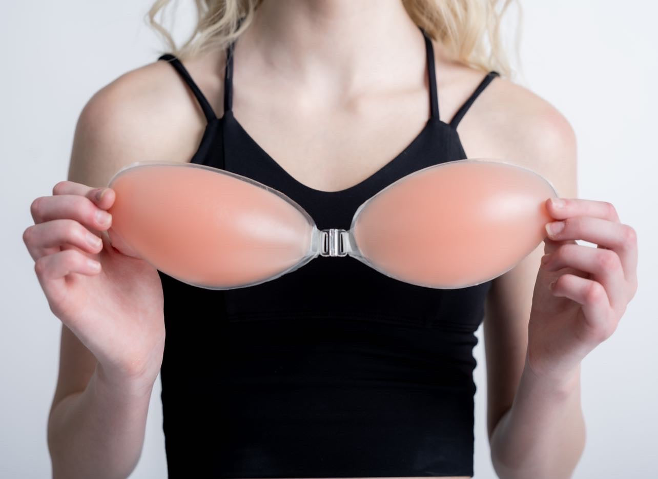 2 Silicone Drawstring Adjustable Breast Lift Bra Size E