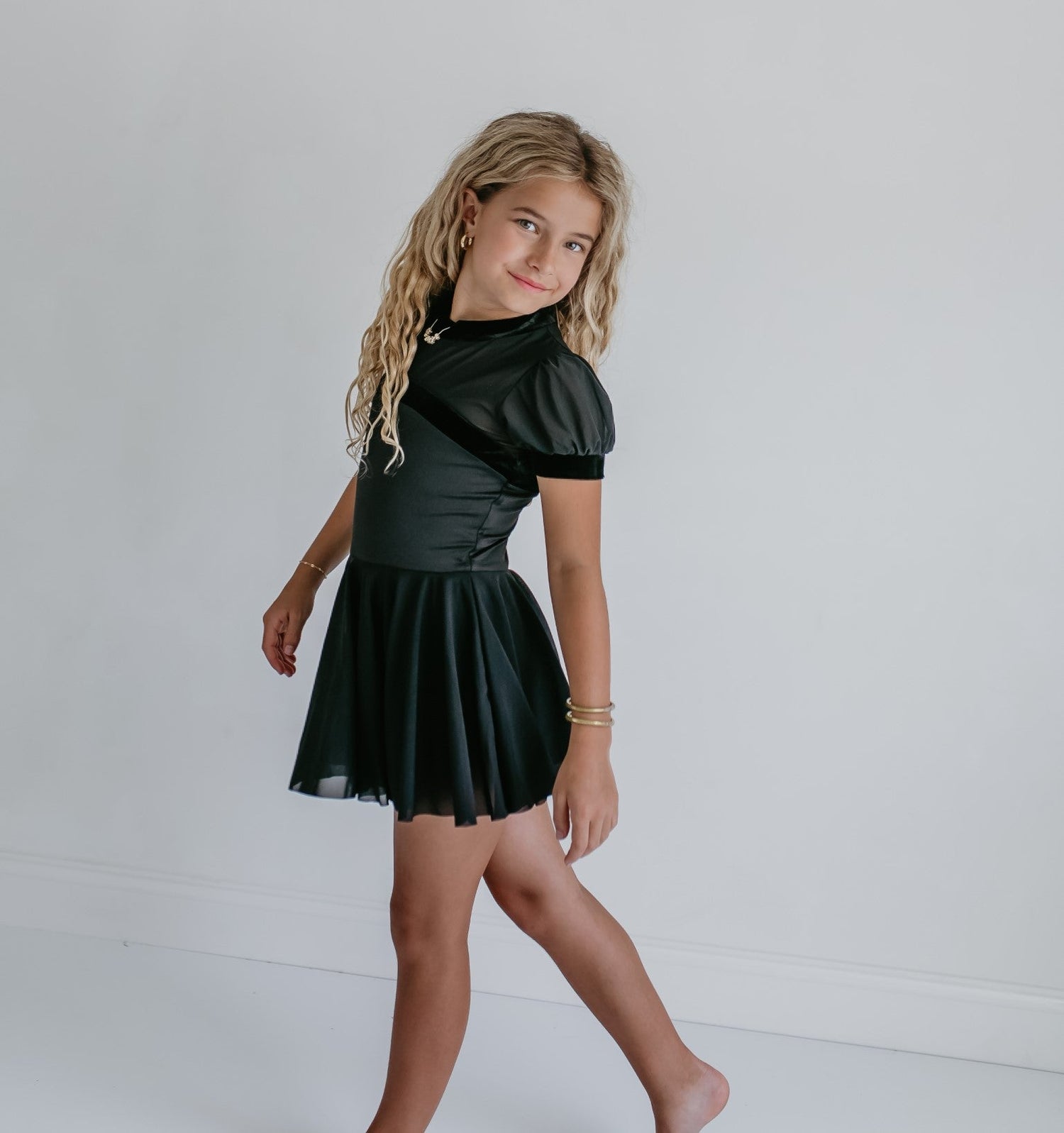 Black Sheer Skirted Leotard