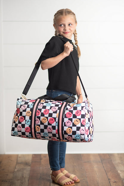 Girls Checkered Dance Bag, Travel Bag, Duffel Bag