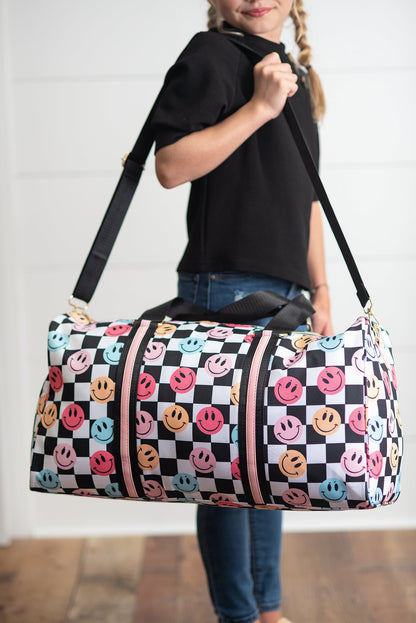 Girls Checkered Dance Bag, Travel Bag, Duffel Bag