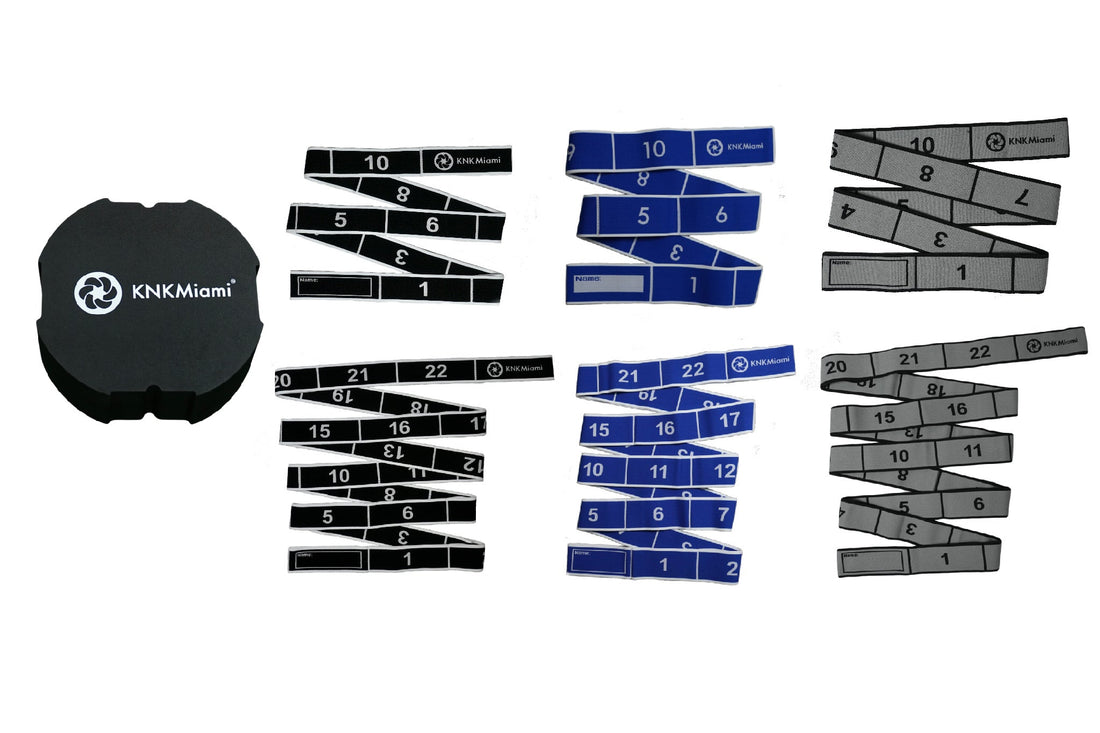 CIRCULAR YOGA BLOCK + 6 STRETCH BANDS 3(12&24) LOOPS BUNDLE - Premium (Light), Platinum (Medium), & Ultra (Heavy) Resistance